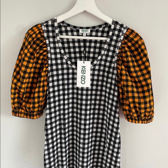 Kenzo 2019 Gingham Seersucker Dress - Picture 5 of 10